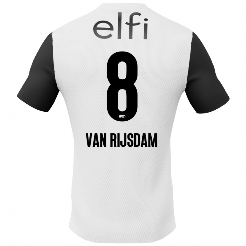 Bambino Maglia Julian Van Rijsdam #8 Bianco Nero Kit Gara Away 2024/25 Maglietta