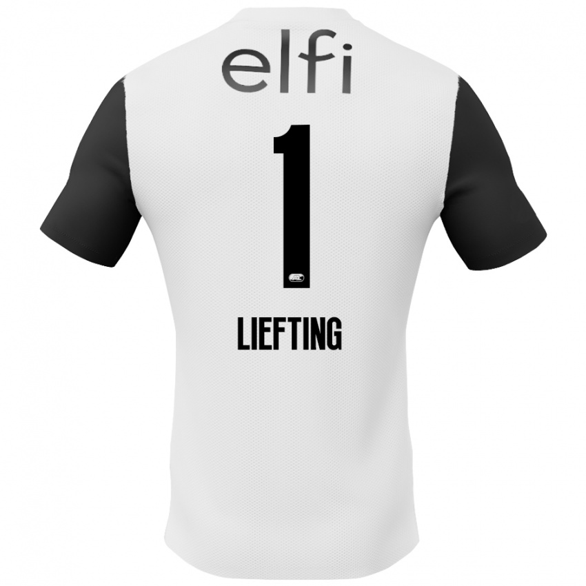 Bambino Maglia Femke Liefting #1 Bianco Nero Kit Gara Away 2024/25 Maglietta