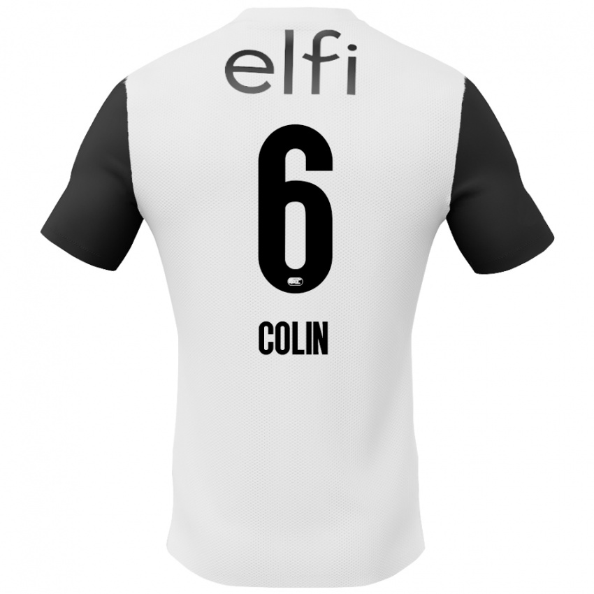 Bambino Maglia Isa Colin #6 Bianco Nero Kit Gara Away 2024/25 Maglietta