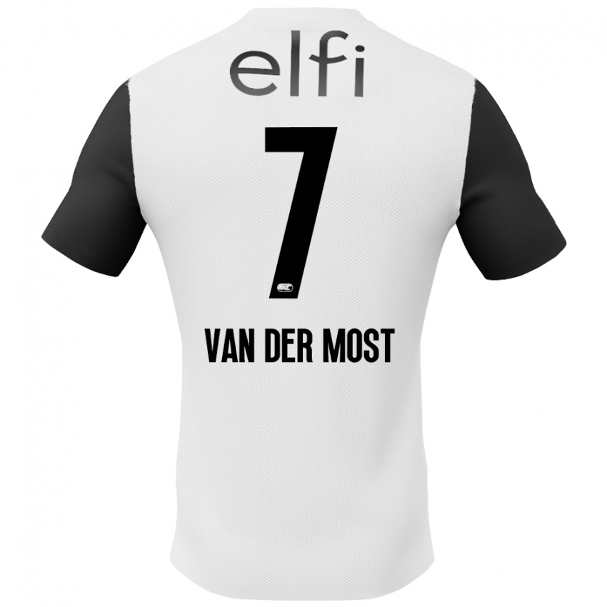 Bambino Maglia Veerle Van Der Most #7 Bianco Nero Kit Gara Away 2024/25 Maglietta