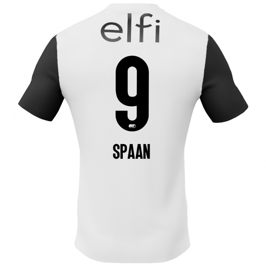 Bambino Maglia Floor Spaan #9 Bianco Nero Kit Gara Away 2024/25 Maglietta