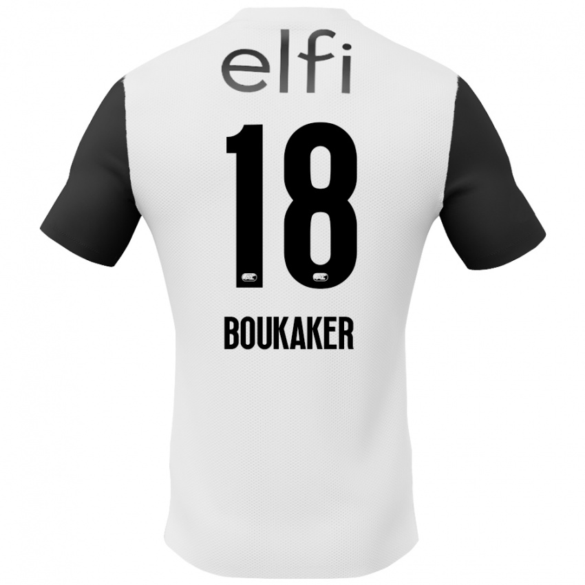 Bambino Maglia Romaissa Boukaker #18 Bianco Nero Kit Gara Away 2024/25 Maglietta