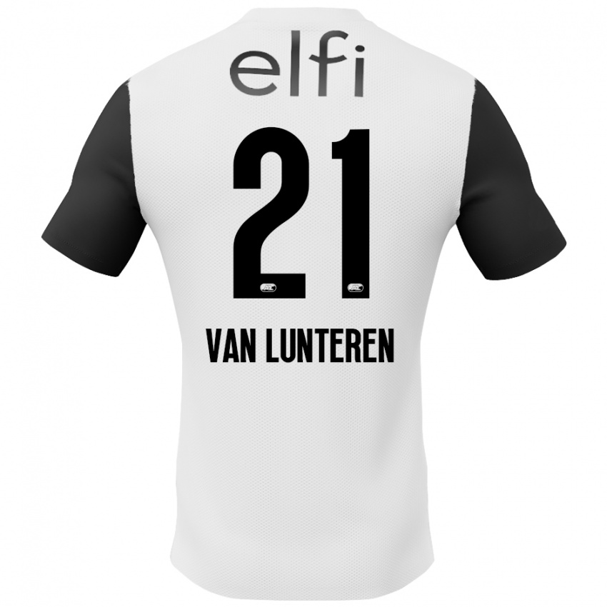 Bambino Maglia Desiree Van Lunteren #21 Bianco Nero Kit Gara Away 2024/25 Maglietta