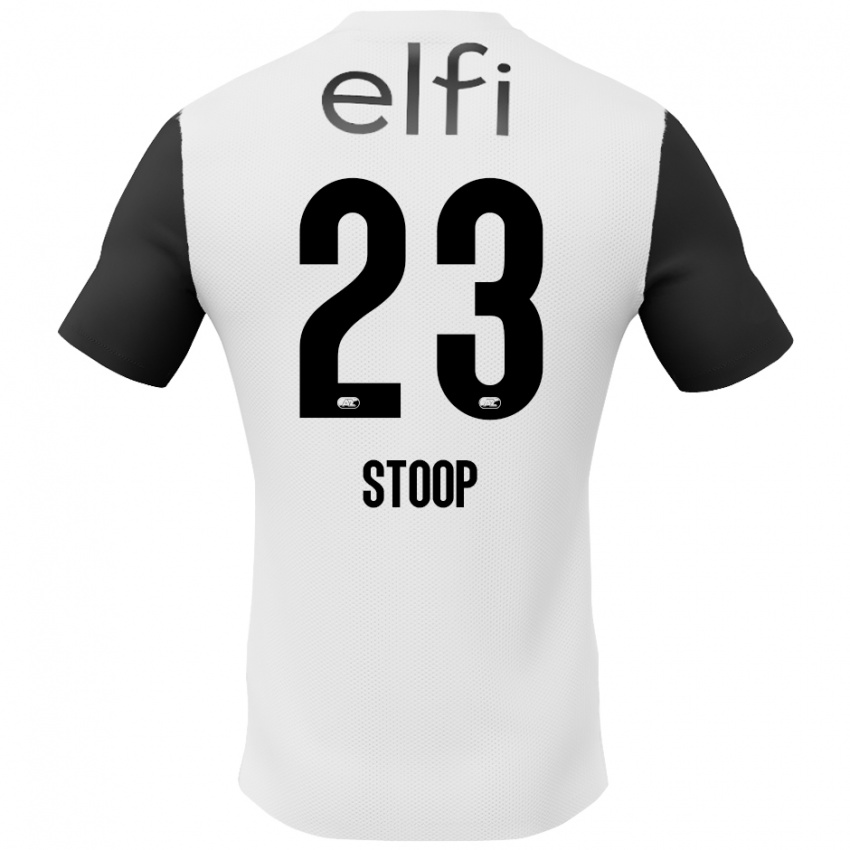 Bambino Maglia Maudy Stoop #23 Bianco Nero Kit Gara Away 2024/25 Maglietta