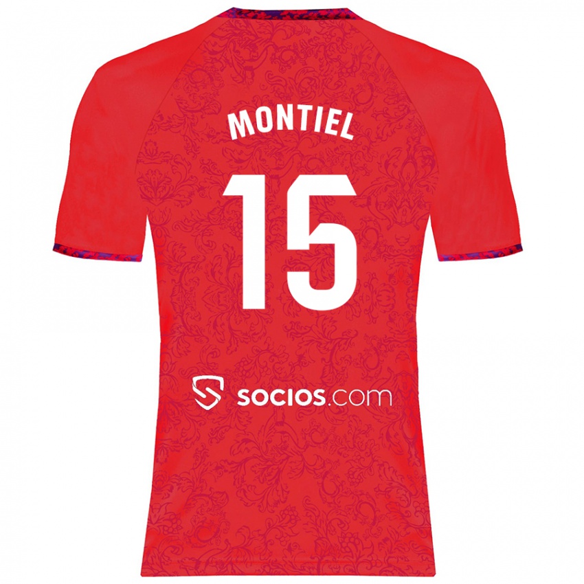 Bambino Maglia Gonzalo Montiel #15 Rosso Kit Gara Away 2024/25 Maglietta