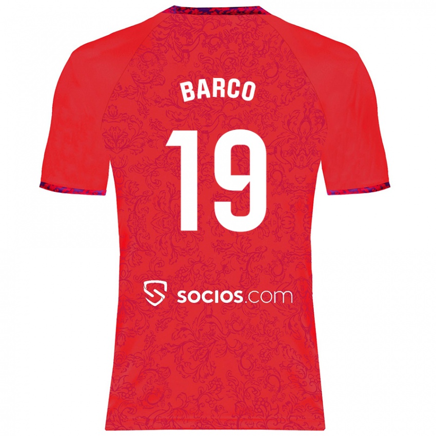 Bambino Maglia Valentin Barco #19 Rosso Kit Gara Away 2024/25 Maglietta