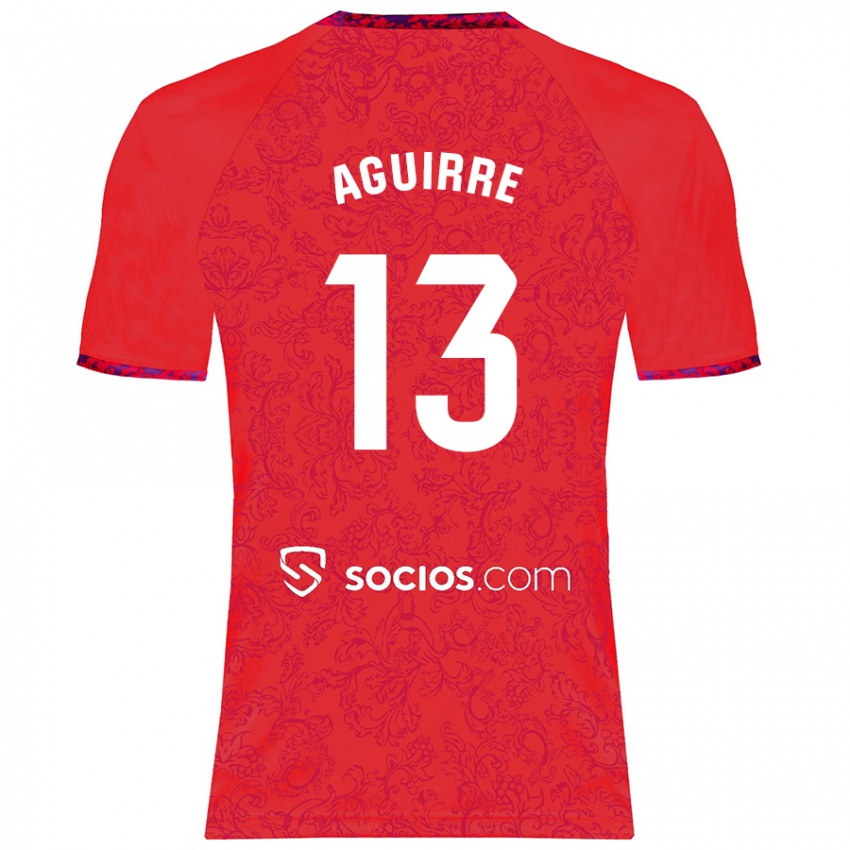 Bambino Maglia Yolanda Aguirre #13 Rosso Kit Gara Away 2024/25 Maglietta