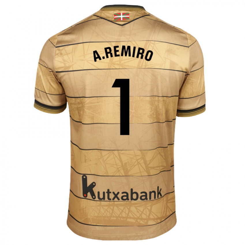 Bambino Maglia Álex Remiro #1 Marrone Kit Gara Away 2024/25 Maglietta