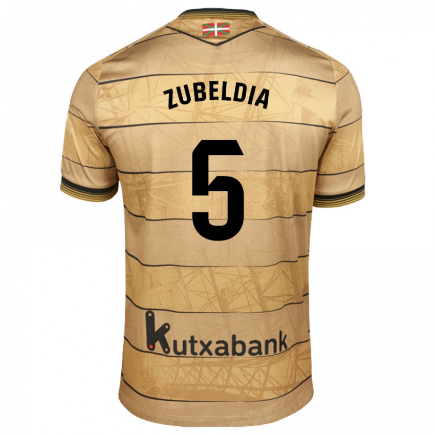 Bambino Maglia Igor Zubeldia #5 Marrone Kit Gara Away 2024/25 Maglietta