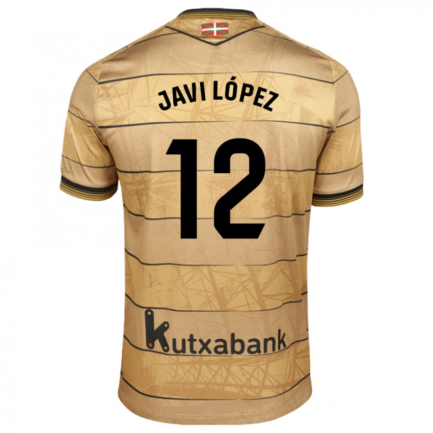 Bambino Maglia Javi López #12 Marrone Kit Gara Away 2024/25 Maglietta