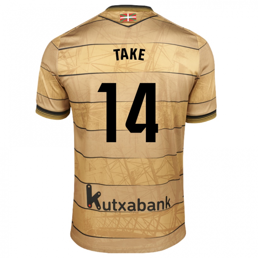 Bambino Maglia Takefusa Kubo #14 Marrone Kit Gara Away 2024/25 Maglietta