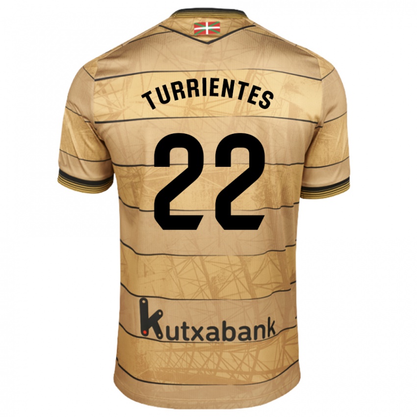 Bambino Maglia Beñat Turrientes #22 Marrone Kit Gara Away 2024/25 Maglietta