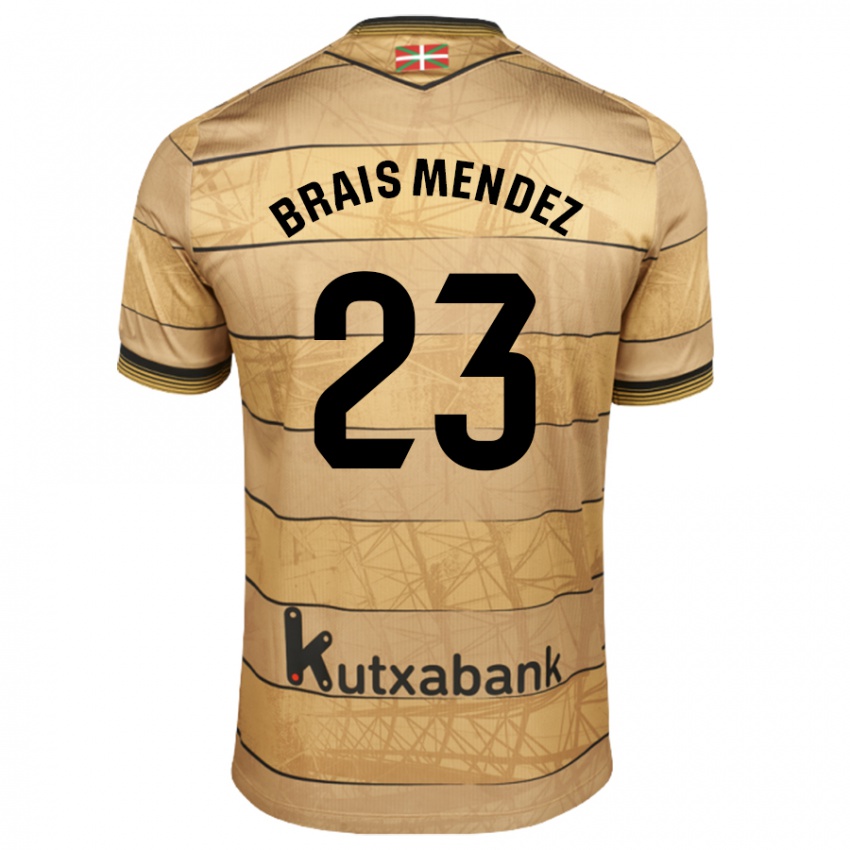 Bambino Maglia Brais Méndez #23 Marrone Kit Gara Away 2024/25 Maglietta