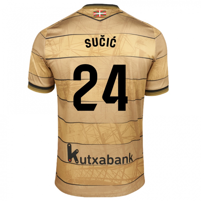 Bambino Maglia Luka Sucic #24 Marrone Kit Gara Away 2024/25 Maglietta