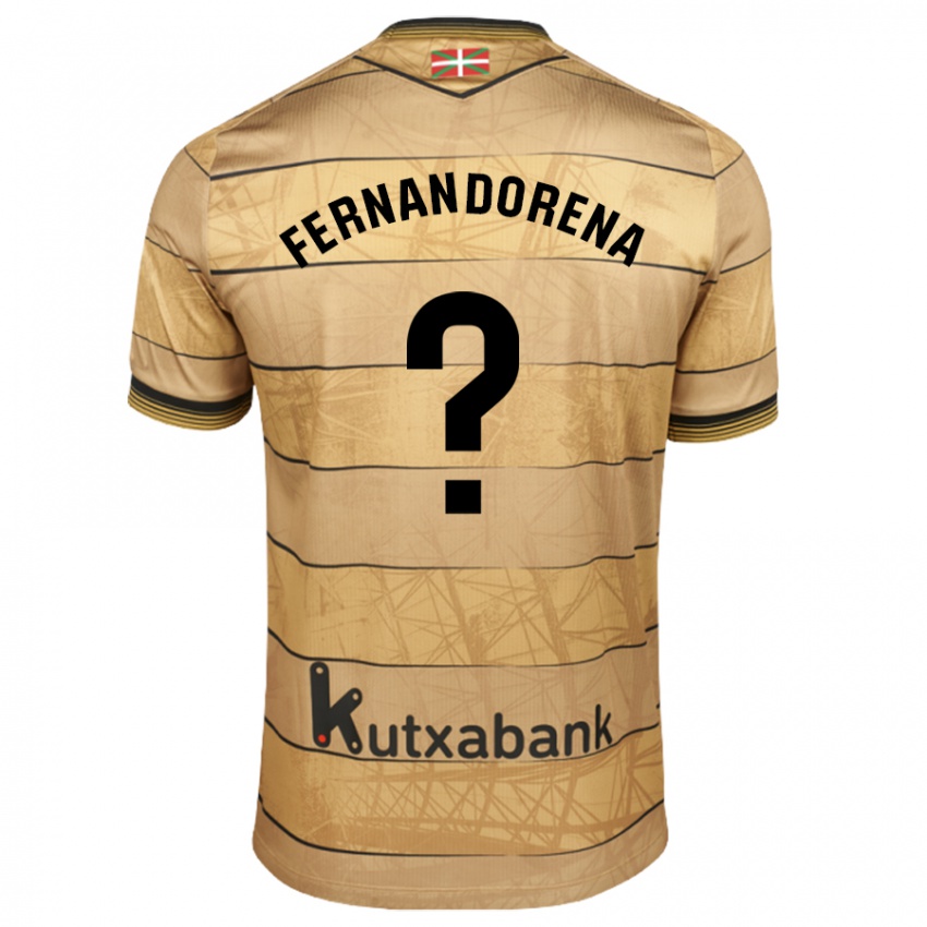 Bambino Maglia Alex Fernandorena #0 Marrone Kit Gara Away 2024/25 Maglietta