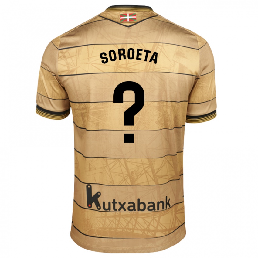 Bambino Maglia Javier Soroeta #0 Marrone Kit Gara Away 2024/25 Maglietta