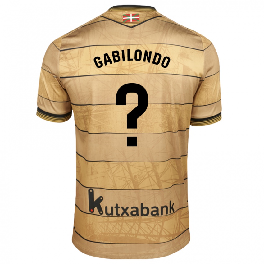 Bambino Maglia Iker Gabilondo #0 Marrone Kit Gara Away 2024/25 Maglietta