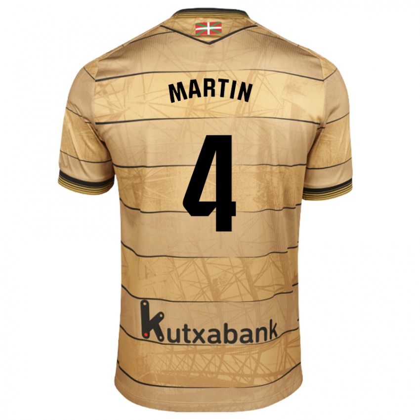 Bambino Maglia Jon Martín #4 Marrone Kit Gara Away 2024/25 Maglietta