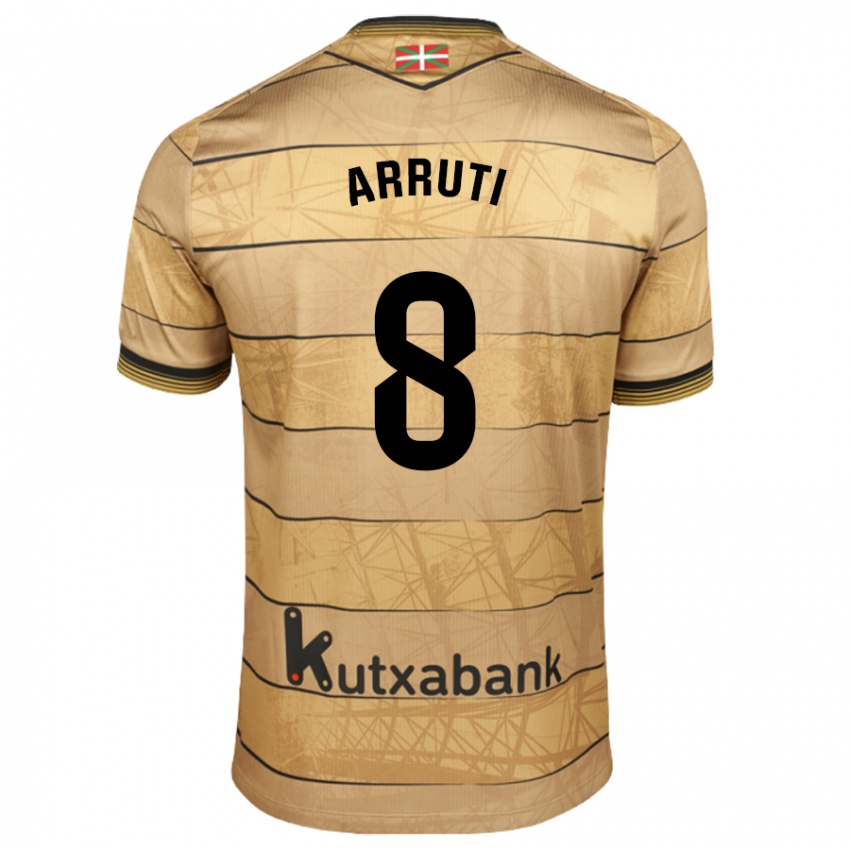 Bambino Maglia Martín Arruti #8 Marrone Kit Gara Away 2024/25 Maglietta