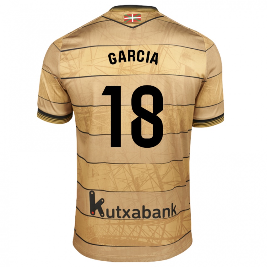 Bambino Maglia Eder García #18 Marrone Kit Gara Away 2024/25 Maglietta