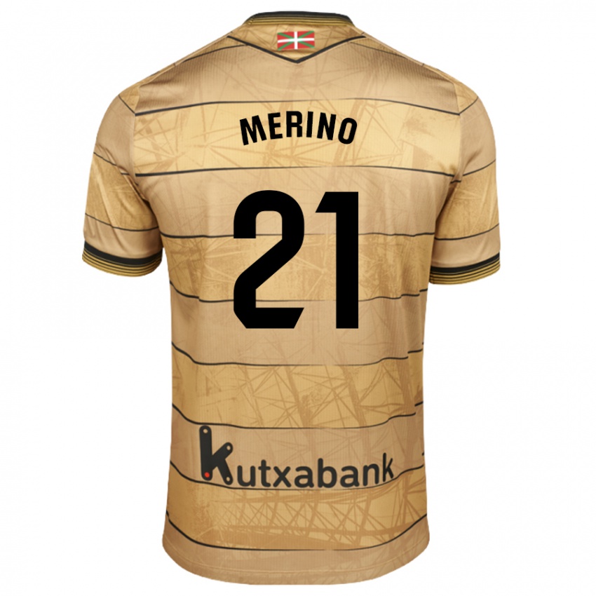 Bambino Maglia Jon Merino #21 Marrone Kit Gara Away 2024/25 Maglietta