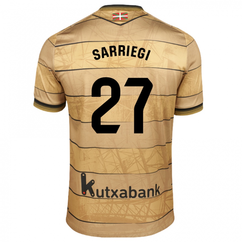 Bambino Maglia Nora Sarriegi #27 Marrone Kit Gara Away 2024/25 Maglietta