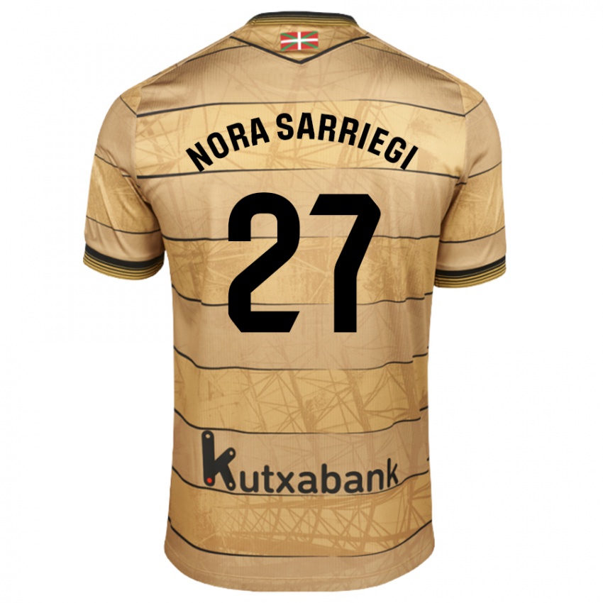 Bambino Maglia Nora Sarriegi Galdos #27 Marrone Kit Gara Away 2024/25 Maglietta