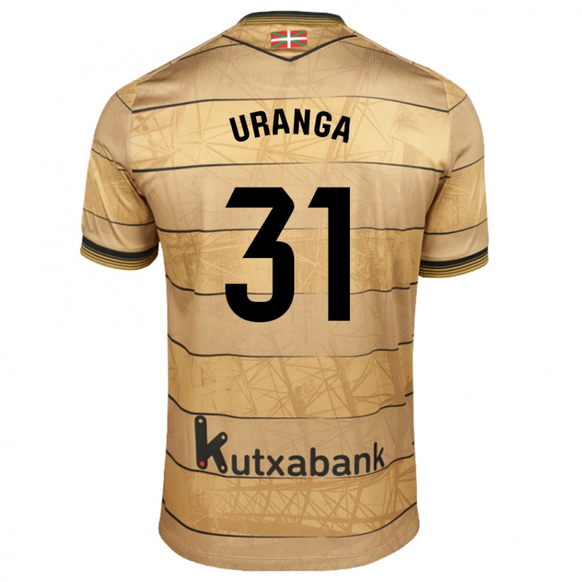 Bambino Maglia Haizea Uranga Agirre #31 Marrone Kit Gara Away 2024/25 Maglietta