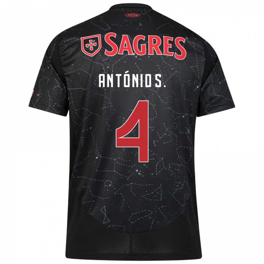 Bambino Maglia António Silva #4 Nero Rosso Kit Gara Away 2024/25 Maglietta