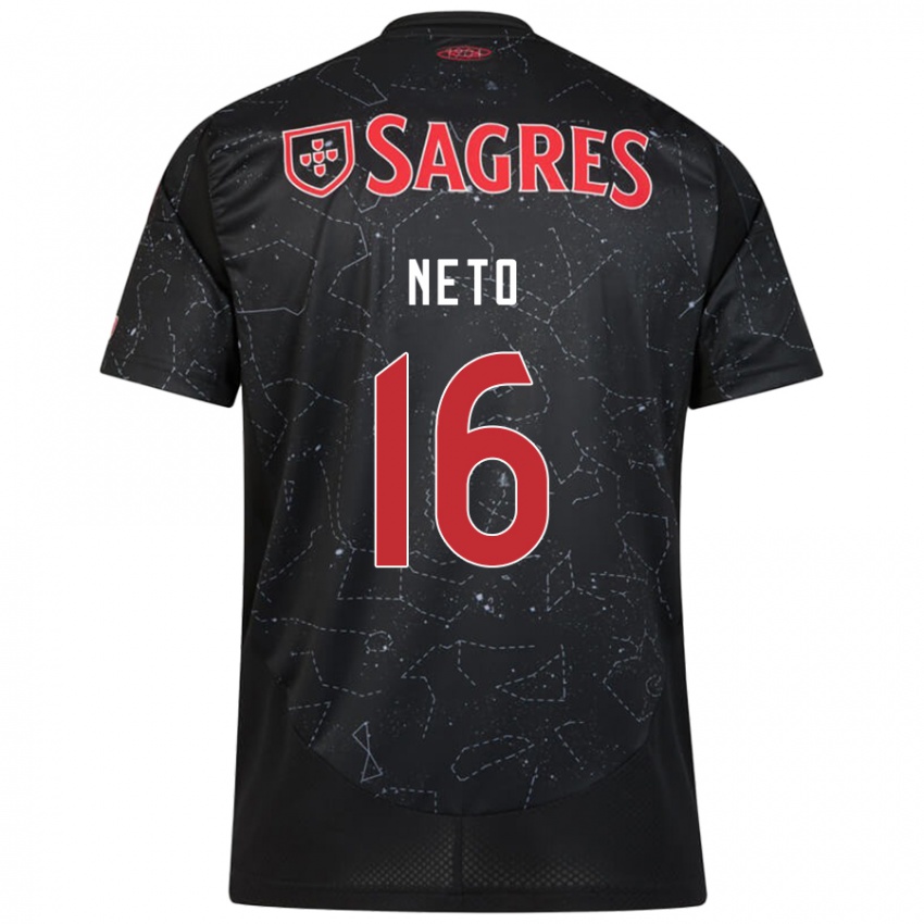 Bambino Maglia Martim Neto #16 Nero Rosso Kit Gara Away 2024/25 Maglietta