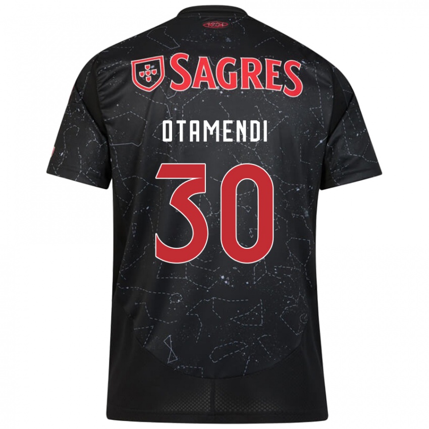 Bambino Maglia Nicolás Otamendi #30 Nero Rosso Kit Gara Away 2024/25 Maglietta