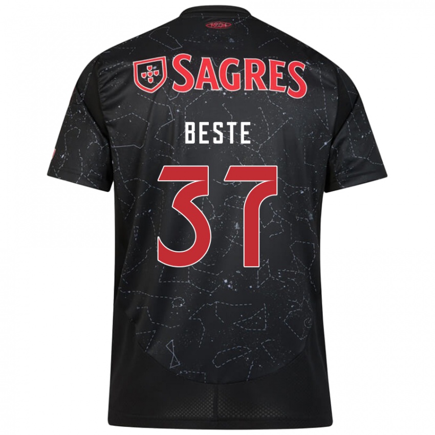 Bambino Maglia Jan-Niklas Beste #37 Nero Rosso Kit Gara Away 2024/25 Maglietta