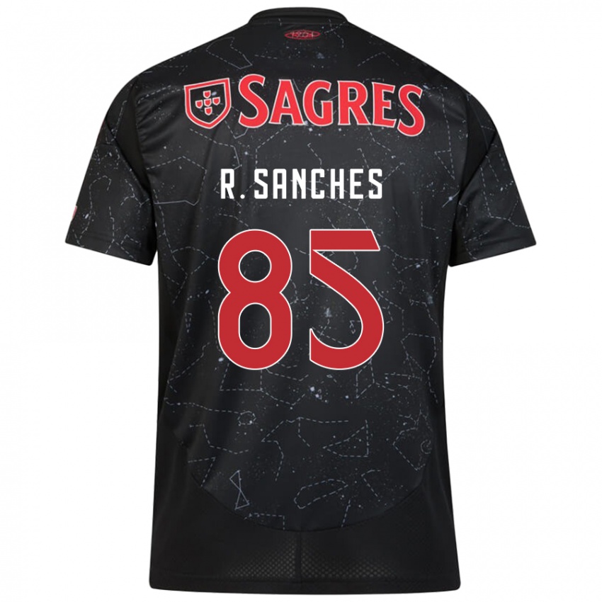 Bambino Maglia Renato Sanches #85 Nero Rosso Kit Gara Away 2024/25 Maglietta