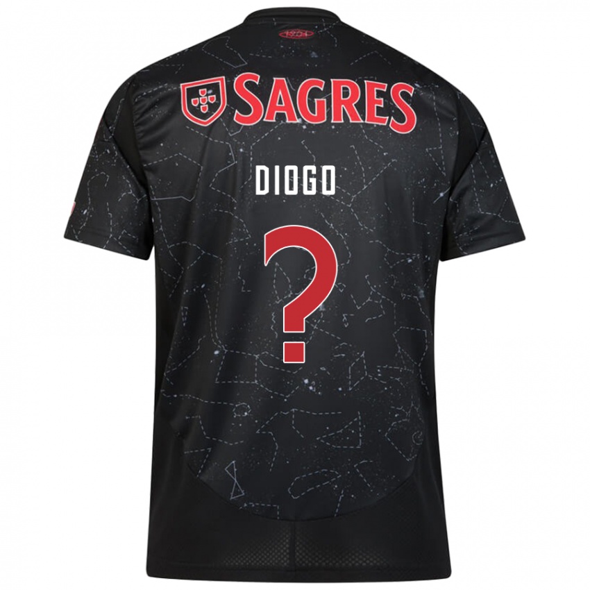 Bambino Maglia Diogo Ferreira #0 Nero Rosso Kit Gara Away 2024/25 Maglietta