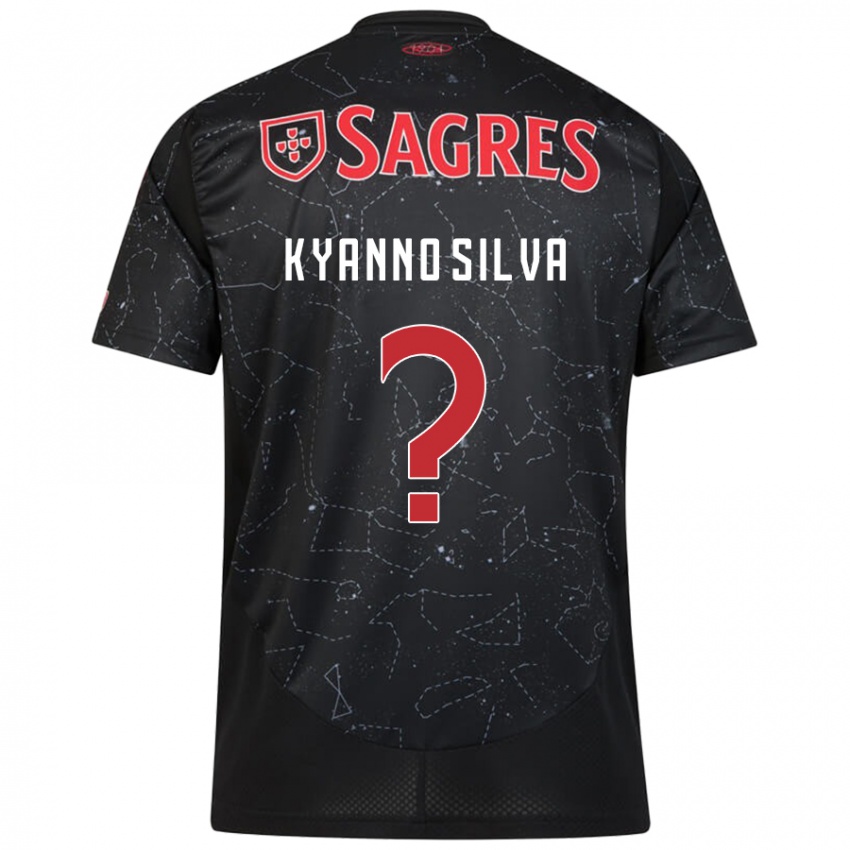 Bambino Maglia Kyanno Silva #0 Nero Rosso Kit Gara Away 2024/25 Maglietta