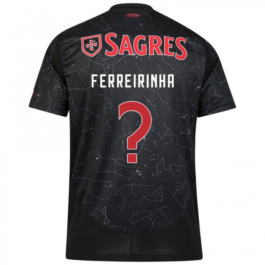 Bambino Maglia Afonso Ferreirinha #0 Nero Rosso Kit Gara Away 2024/25 Maglietta