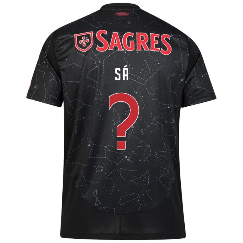 Bambino Maglia Manuel Sá #0 Nero Rosso Kit Gara Away 2024/25 Maglietta