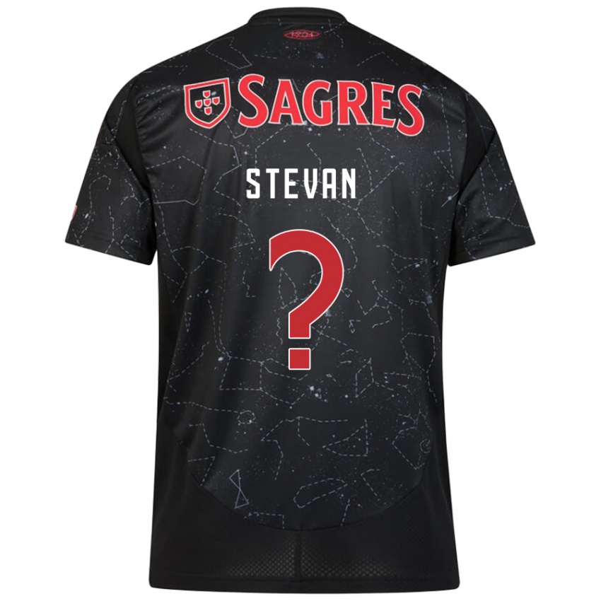 Bambino Maglia Stevan #0 Nero Rosso Kit Gara Away 2024/25 Maglietta