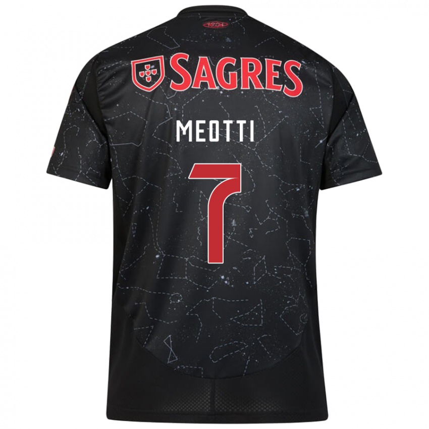 Bambino Maglia Carlos Meotti #7 Nero Rosso Kit Gara Away 2024/25 Maglietta