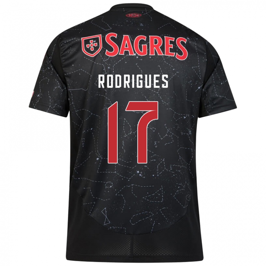 Bambino Maglia Tiago Rodrigues #17 Nero Rosso Kit Gara Away 2024/25 Maglietta