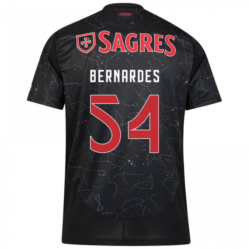 Bambino Maglia Bernardes #54 Nero Rosso Kit Gara Away 2024/25 Maglietta