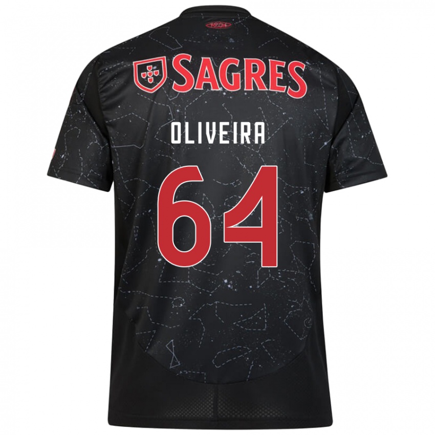 Bambino Maglia Gonçalo Oliveira #64 Nero Rosso Kit Gara Away 2024/25 Maglietta