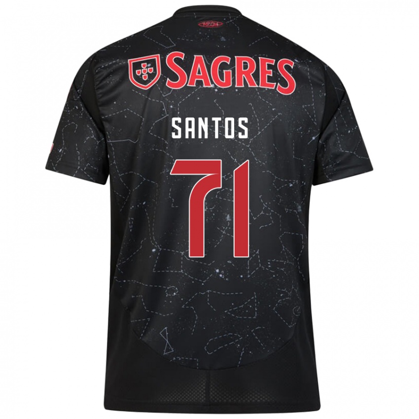 Bambino Maglia Leandro Santos #71 Nero Rosso Kit Gara Away 2024/25 Maglietta