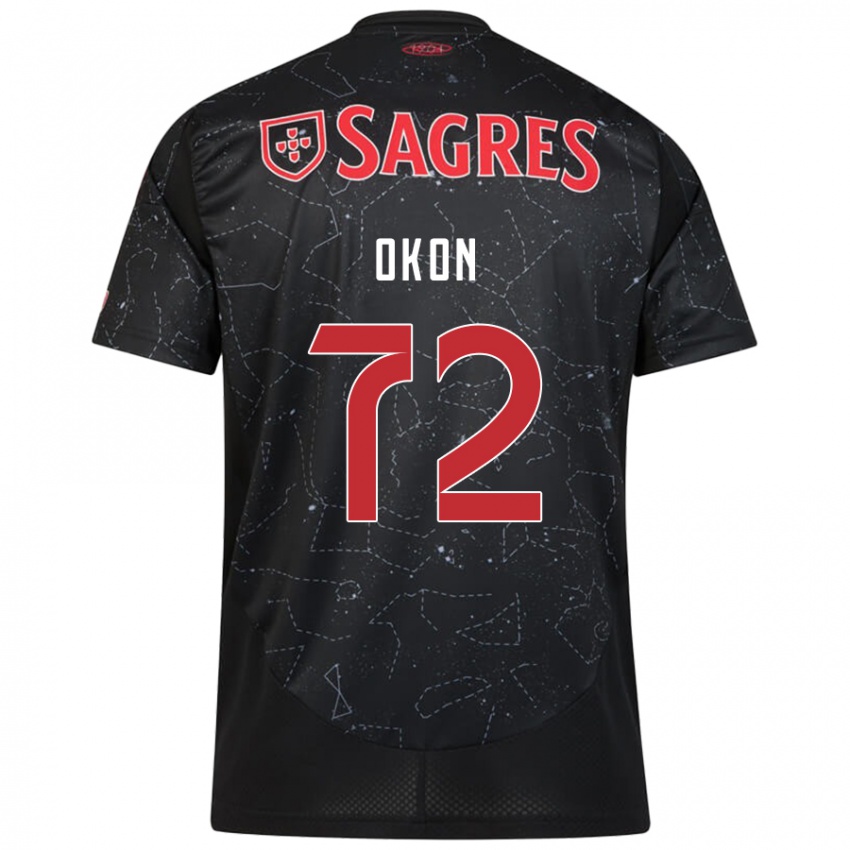 Bambino Maglia Paul Okon #72 Nero Rosso Kit Gara Away 2024/25 Maglietta