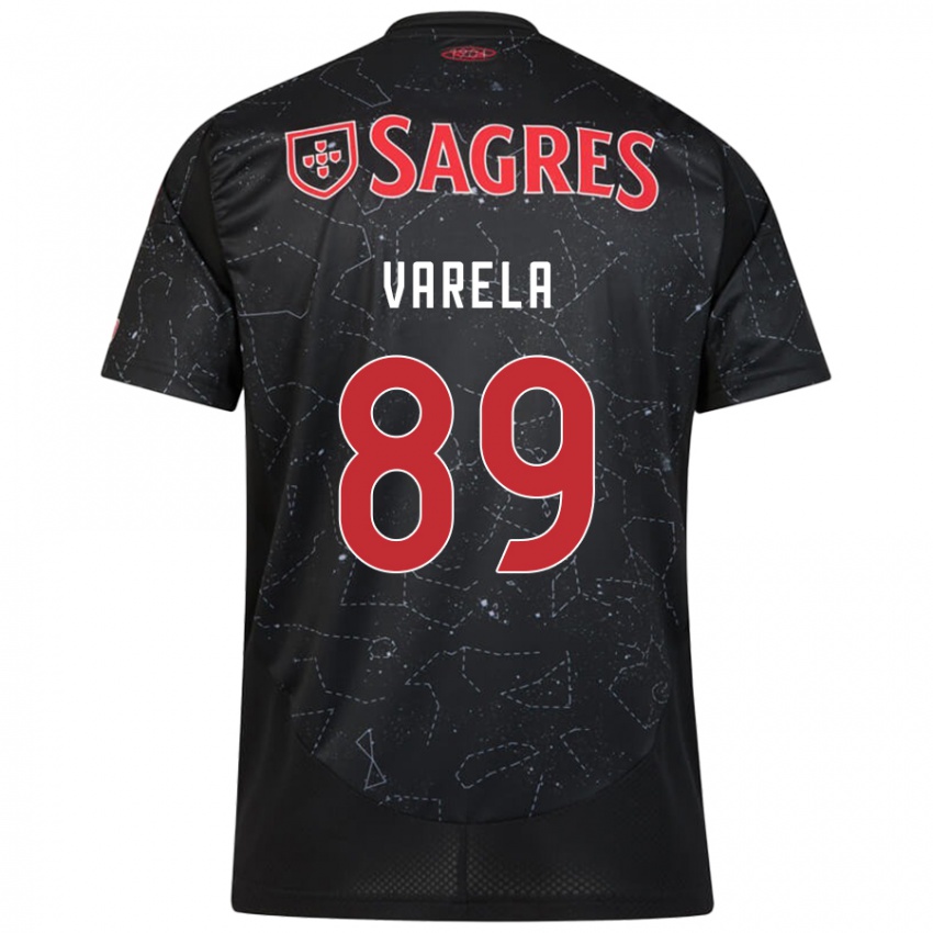 Bambino Maglia Gustavo Varela #89 Nero Rosso Kit Gara Away 2024/25 Maglietta