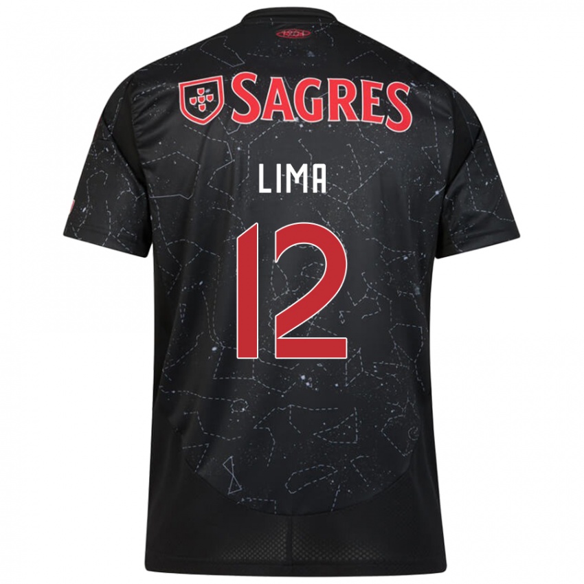 Bambino Maglia Thaís Lima #12 Nero Rosso Kit Gara Away 2024/25 Maglietta