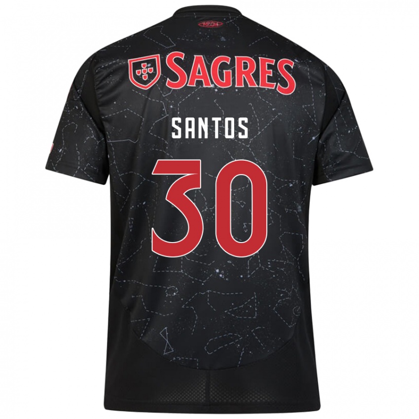 Bambino Maglia Daniela Santos #30 Nero Rosso Kit Gara Away 2024/25 Maglietta