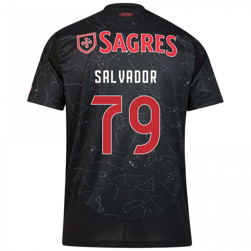 Bambino Maglia Marta Salvador #79 Nero Rosso Kit Gara Away 2024/25 Maglietta