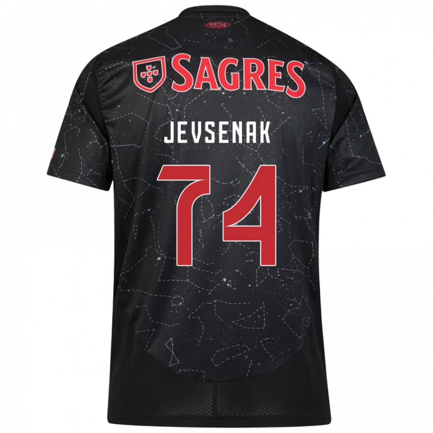 Bambino Maglia Zan Jevsenak #74 Nero Rosso Kit Gara Away 2024/25 Maglietta