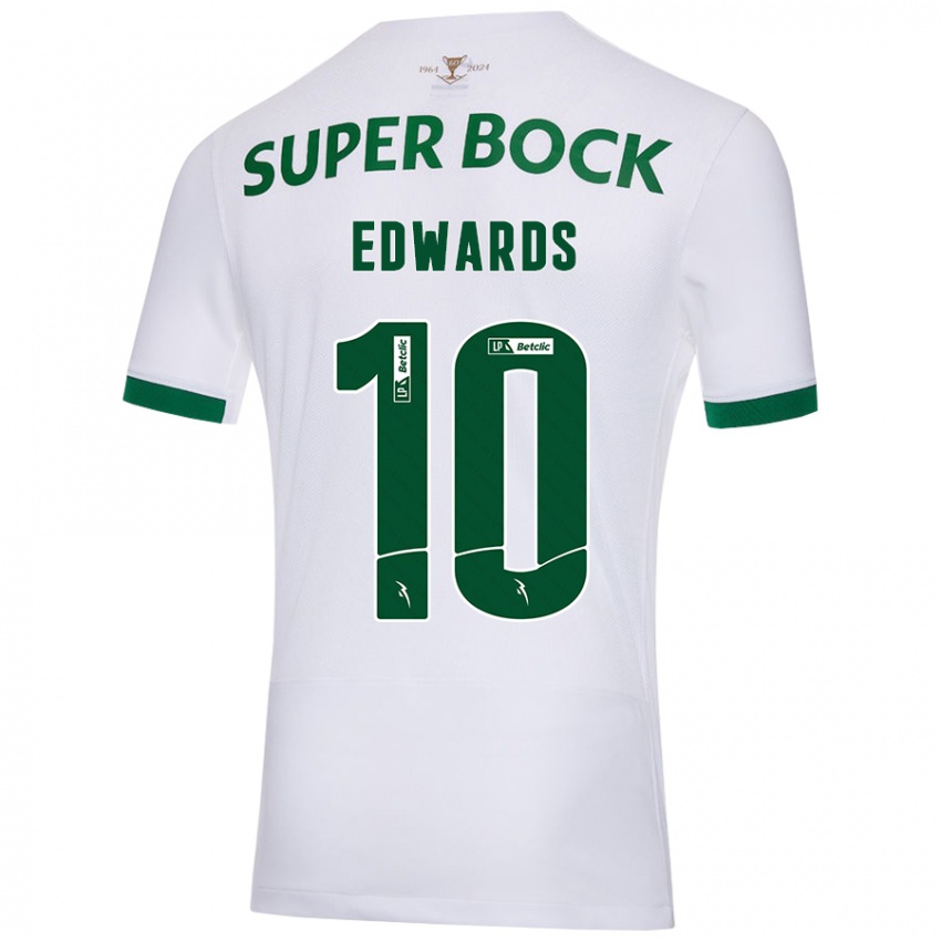 Bambino Maglia Marcus Edwards #10 Bianco Verde Kit Gara Away 2024/25 Maglietta